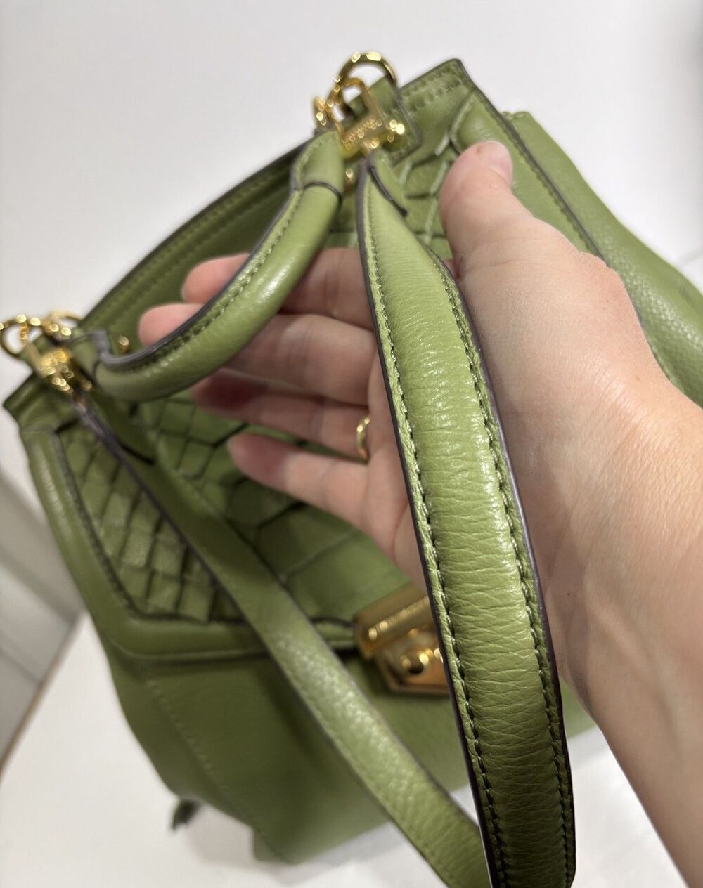 Aimee Kestenberg All For Love Shoulder Bag Green / Olive Leather Handbag - Picture 14 of 16